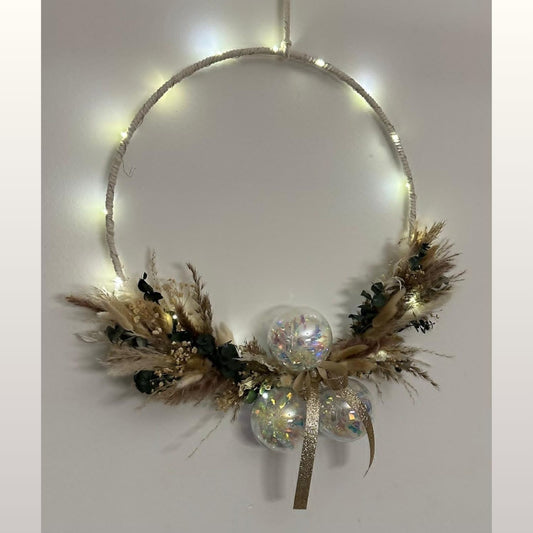 Wanddekoration. Ring mit Trockengräser 50 cm