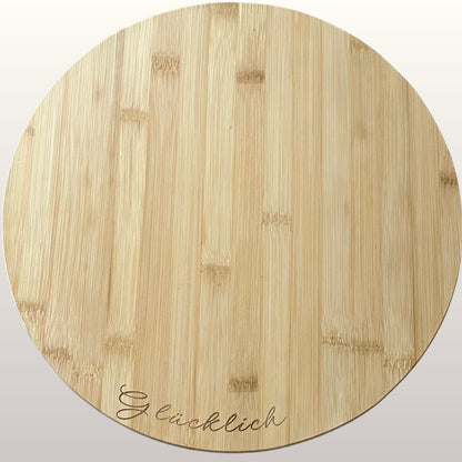 Servierplatte aus Bambus mit personalisierten Spruch