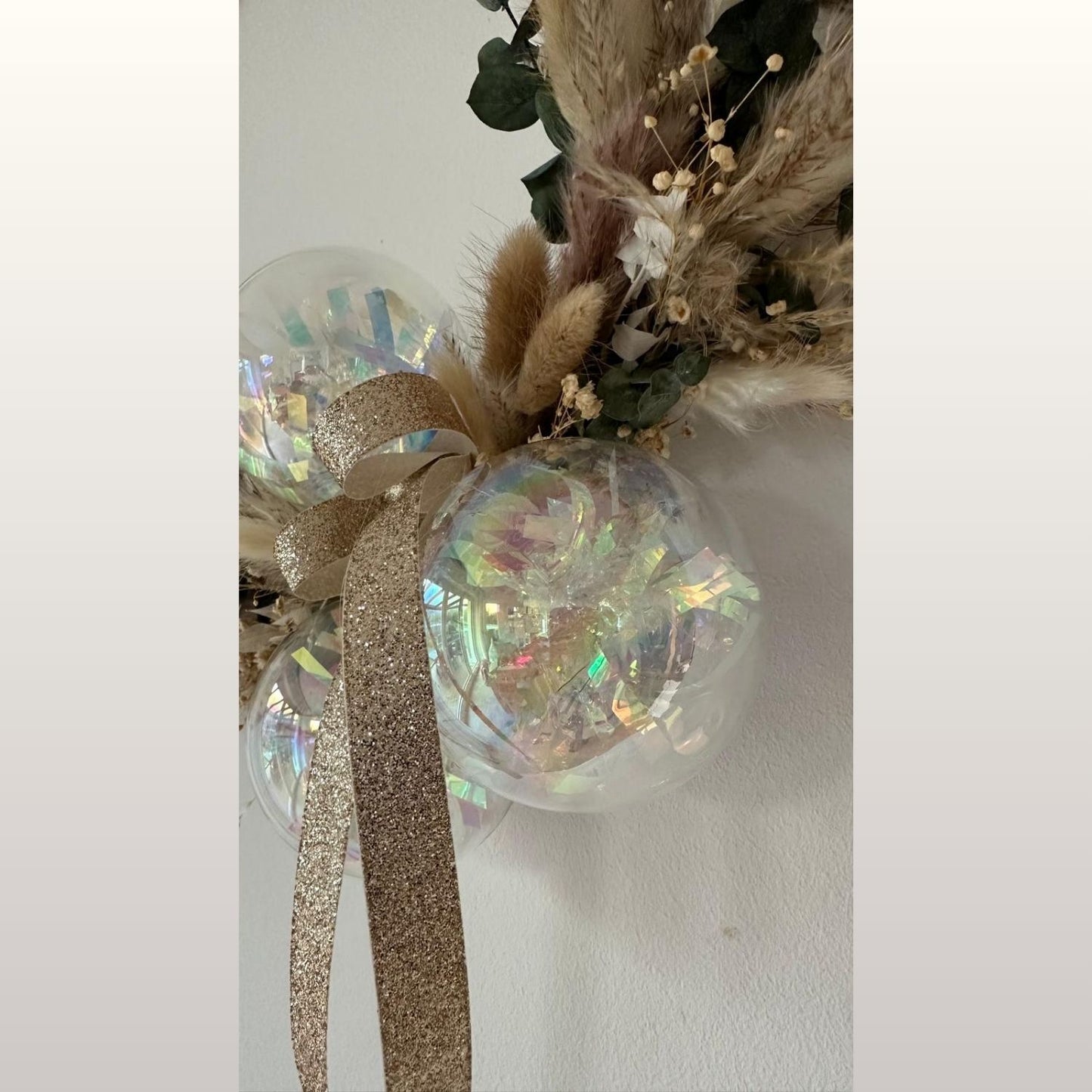 Wanddekoration. Ring mit Trockengräser 50 cm