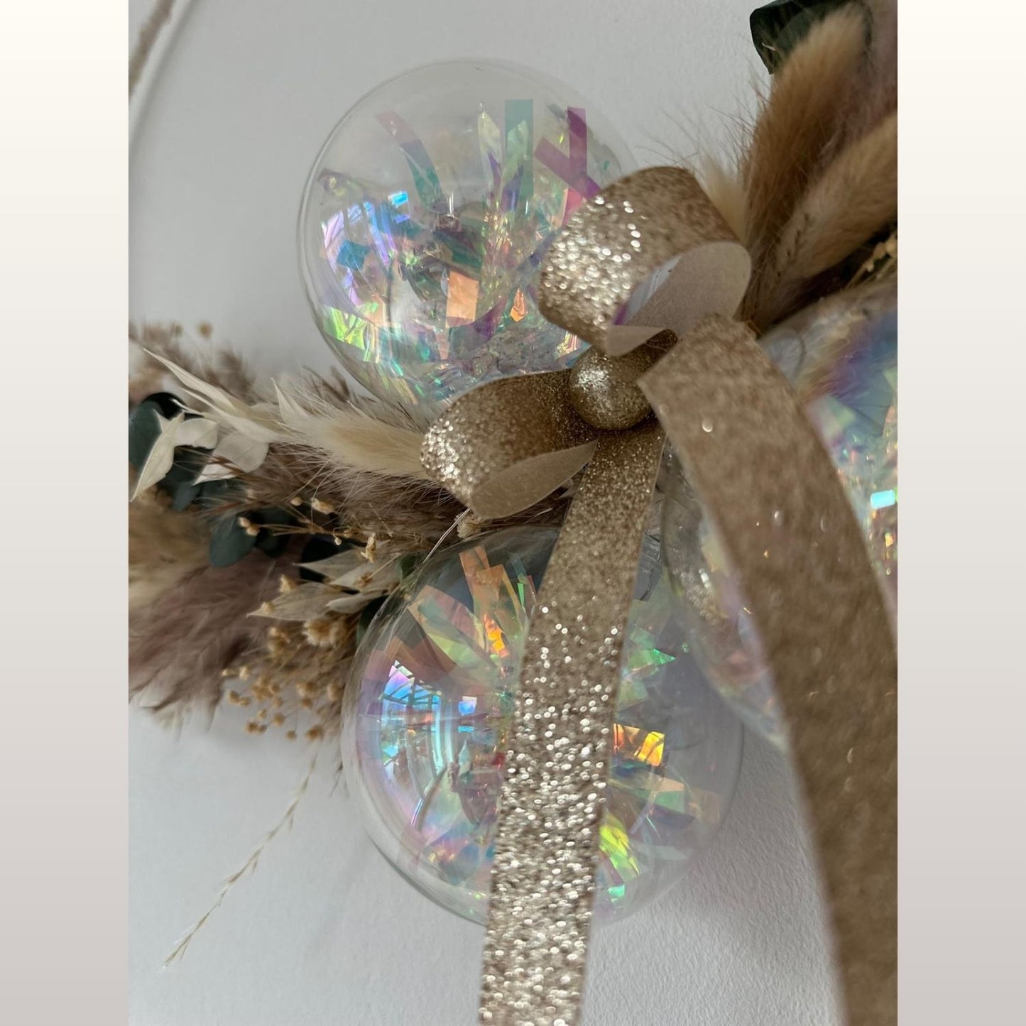 Wanddekoration. Ring mit Trockengräser 50 cm