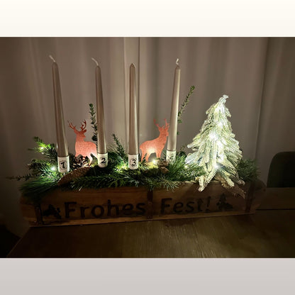 Vintage Adventskranz in Holzoptik