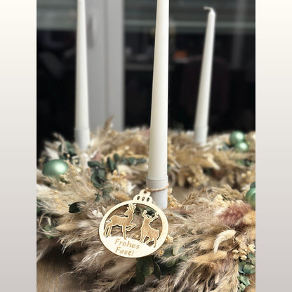 Adventskranz mt Trokenblumen und Gräsern - ein Traum in beige