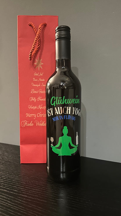 Glühweinflaschen mit Spüchen