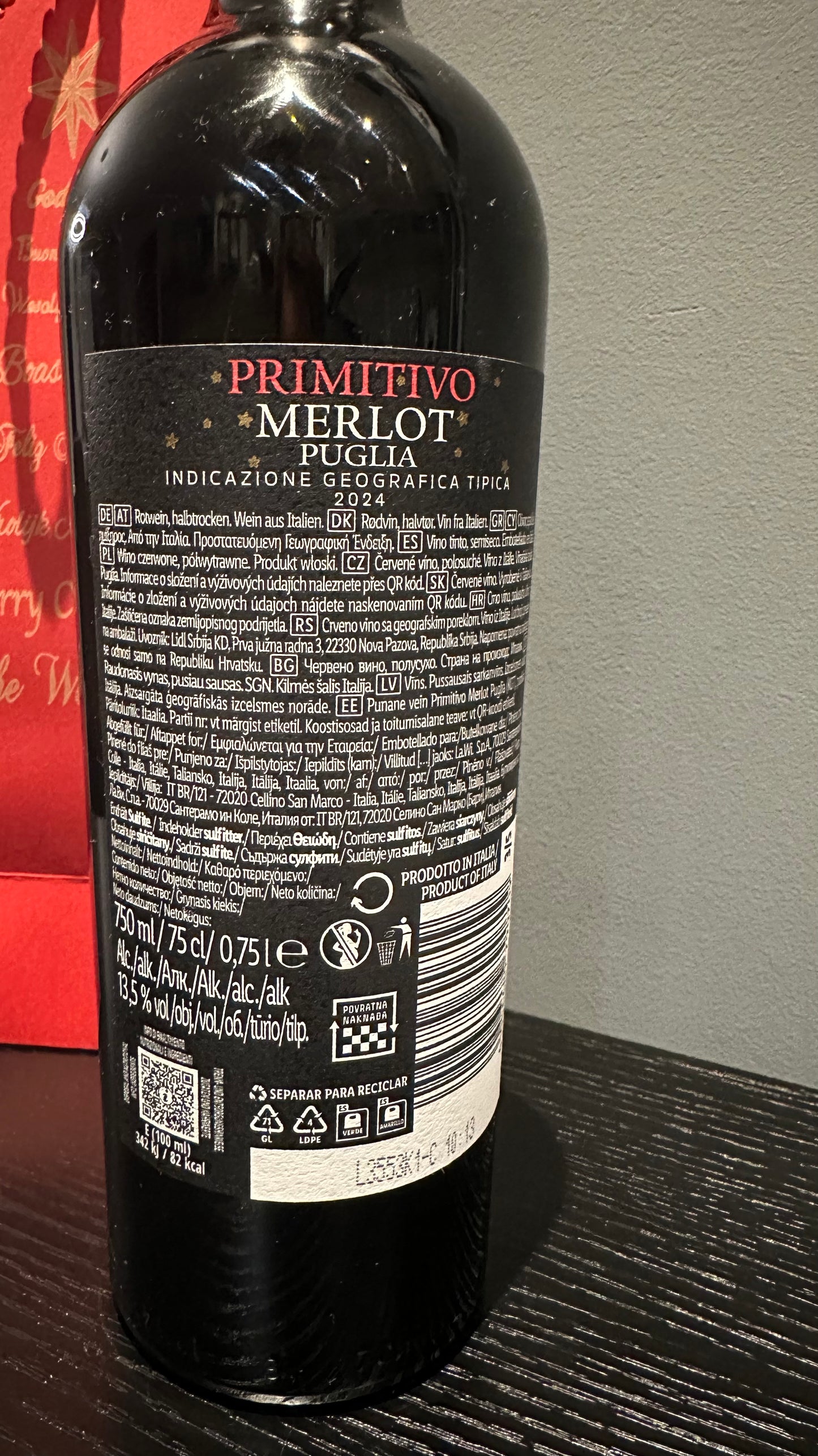 Weinflasche mit Sprüchen