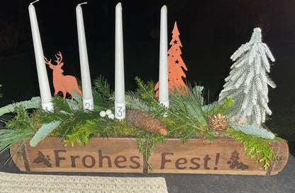 Vintage Adventskranz in Holzoptik